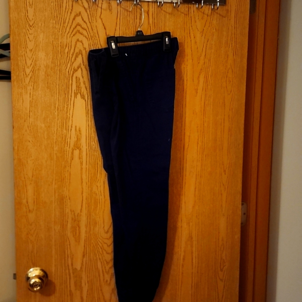 Boys, size medium (10/12), navy blue cotton joggers.